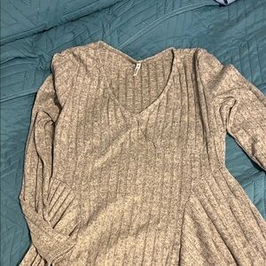 HALARA Gray Ribbed Knit Top